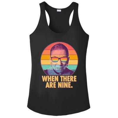 Vintage When There Are Nine Ruth Bader Ginsburg Tribute Ladies PosiCharge Competitor Racerback Tank