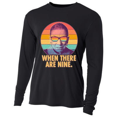 Vintage When There Are Nine Ruth Bader Ginsburg Tribute Cooling Performance Long Sleeve Crew