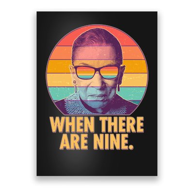 Vintage When There Are Nine Ruth Bader Ginsburg Tribute Poster