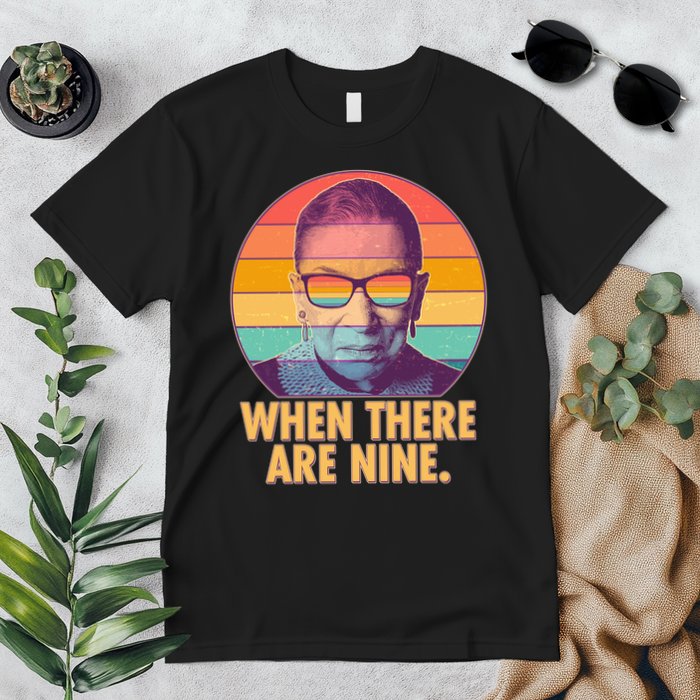 Vintage When There Are Nine Ruth Bader Ginsburg Tribute Premium T-Shirt