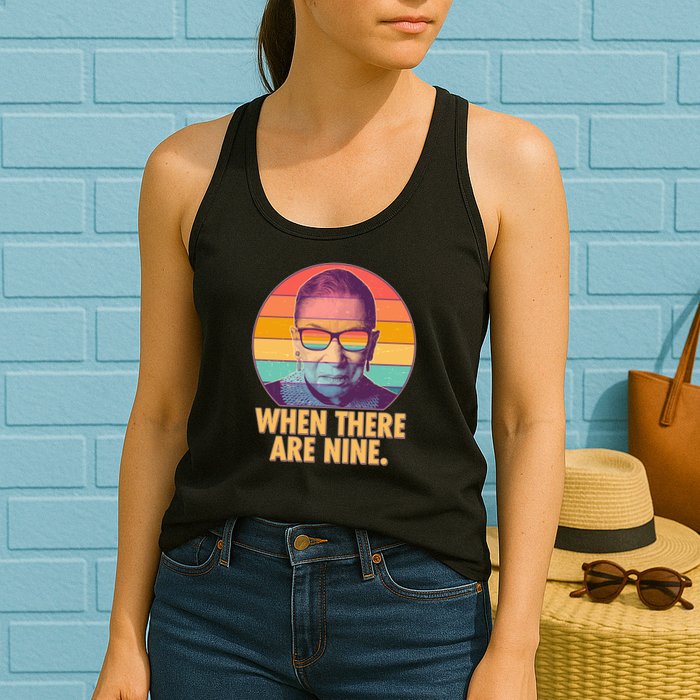 Vintage When There Are Nine Ruth Bader Ginsburg Tribute Womens Tank Top