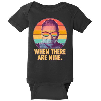 Vintage When There Are Nine Ruth Bader Ginsburg Tribute Baby Bodysuit