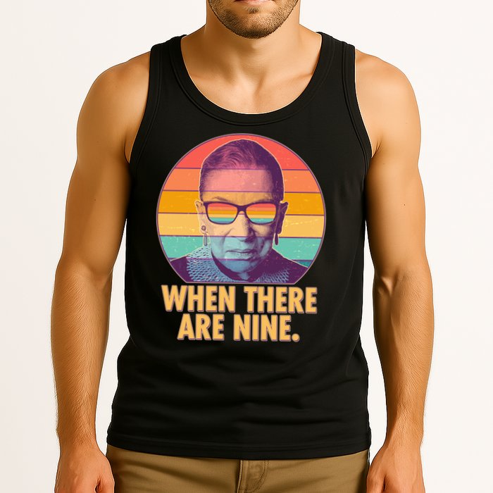 Vintage When There Are Nine Ruth Bader Ginsburg Tribute Tank Top
