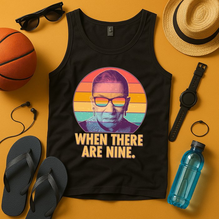 Vintage When There Are Nine Ruth Bader Ginsburg Tribute Tank Top