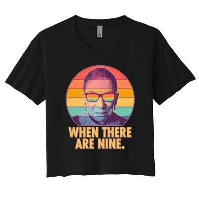 Vintage When There Are Nine Ruth Bader Ginsburg Tribute Crop Top