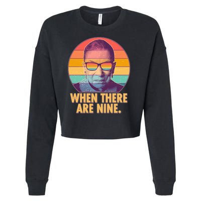 Vintage When There Are Nine Ruth Bader Ginsburg Tribute Cropped Pullover Crew