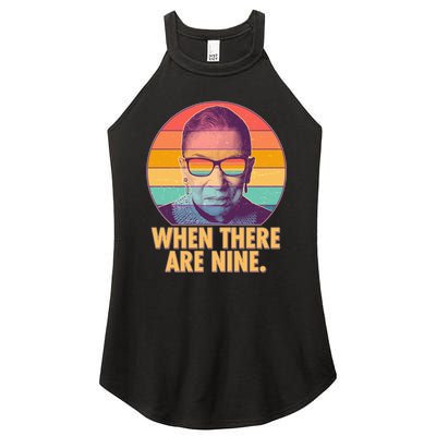 Vintage When There Are Nine Ruth Bader Ginsburg Tribute Women's Perfect Tri Rocker Tank