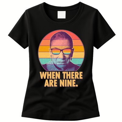 Vintage When There Are Nine Ruth Bader Ginsburg Tribute Womens T-Shirt