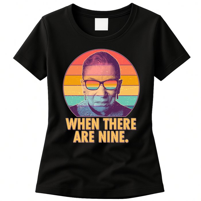 Vintage When There Are Nine Ruth Bader Ginsburg Tribute Womens T-Shirt