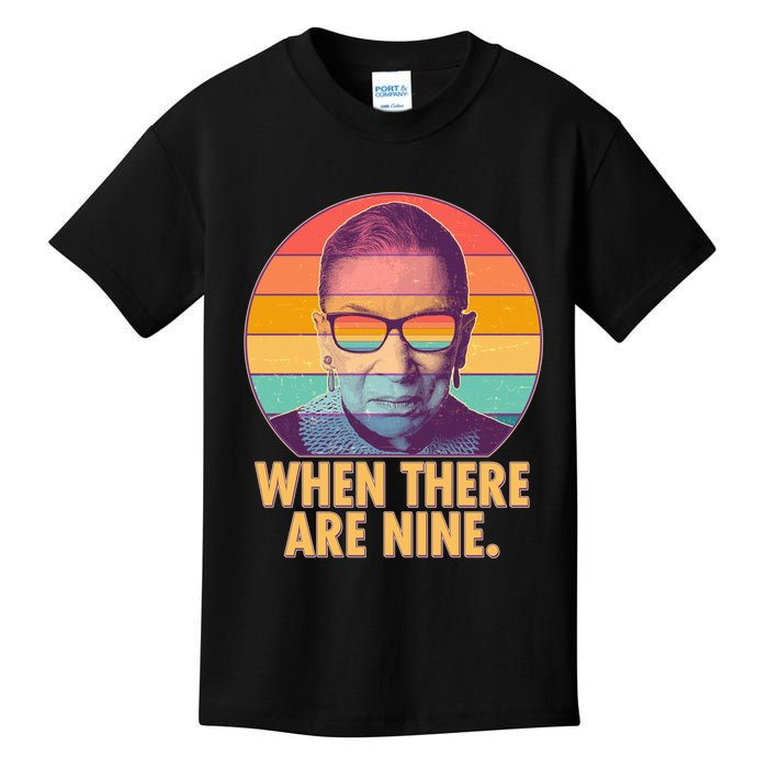 Vintage When There Are Nine Ruth Bader Ginsburg Tribute Kids T-Shirt