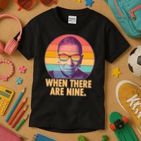 Vintage When There Are Nine Ruth Bader Ginsburg Tribute Kids T-Shirt