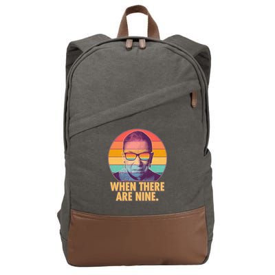 Vintage When There Are Nine Ruth Bader Ginsburg Tribute Cotton Canvas Backpack