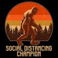 Vintage Wilderness Sunset Sasquatch Social Distancing Champion  Button