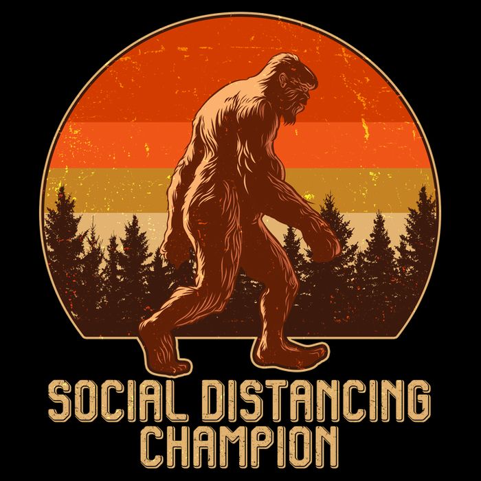 Vintage Wilderness Sunset Sasquatch Social Distancing Champion  Button