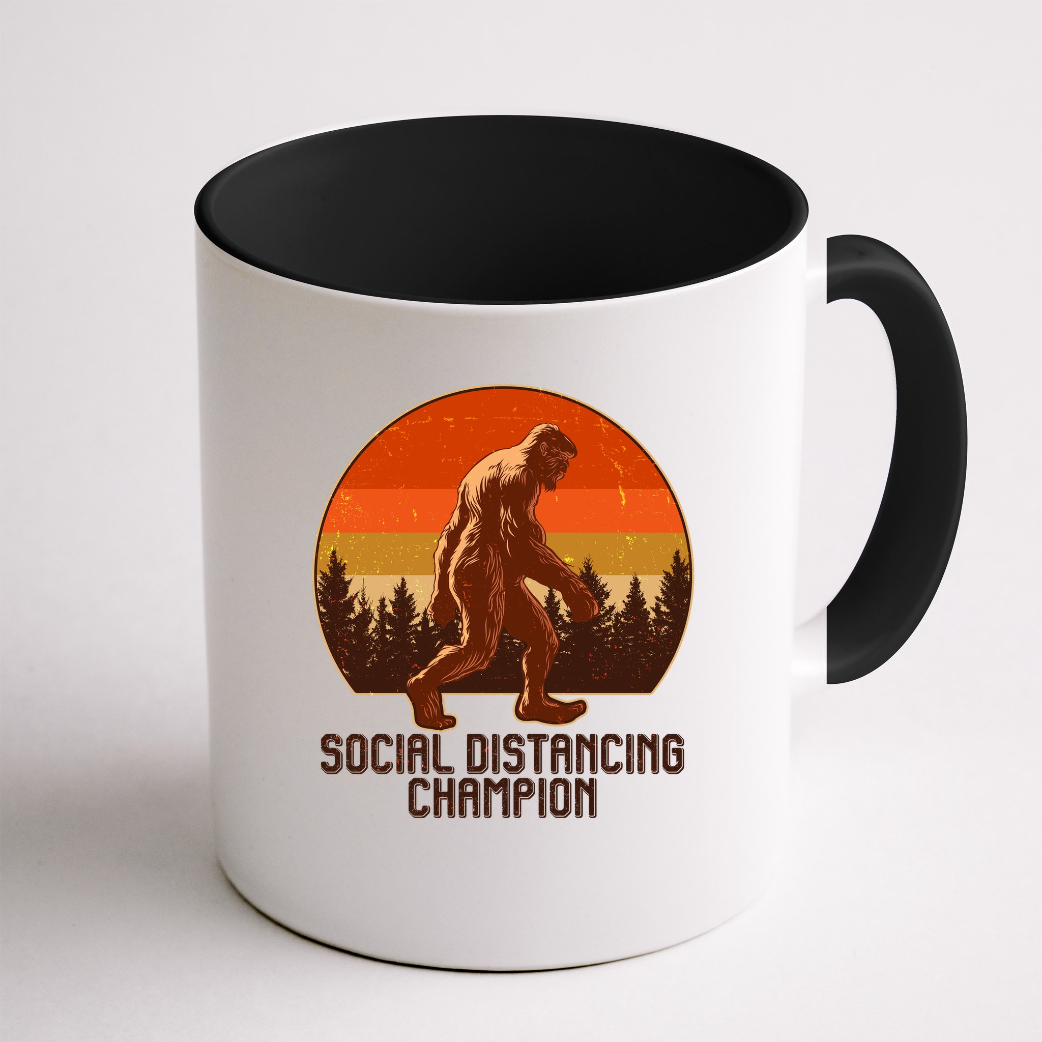 Vintage Wilderness Sunset Sasquatch Social Distancing Champion  Mug
