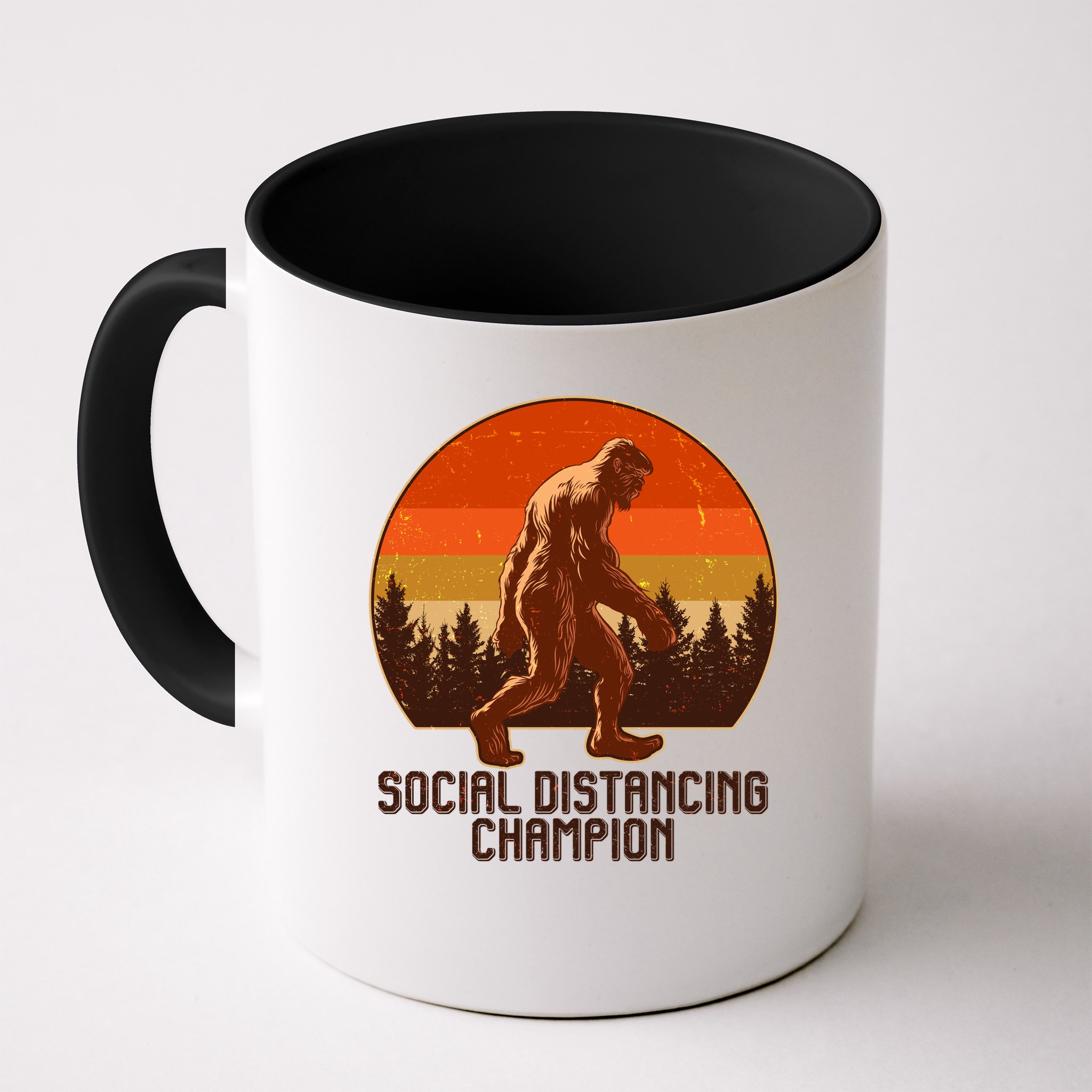 Vintage Wilderness Sunset Sasquatch Social Distancing Champion  Mug