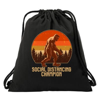 Vintage Wilderness Sunset Sasquatch Social Distancing Champion  Drawstring Bag