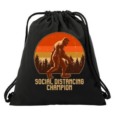 Vintage Wilderness Sunset Sasquatch Social Distancing Champion  Drawstring Bag