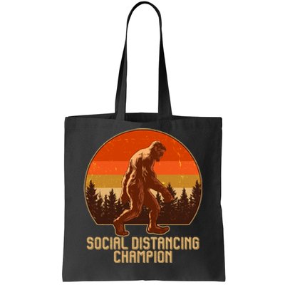 Vintage Wilderness Sunset Sasquatch Social Distancing Champion  Tote Bag