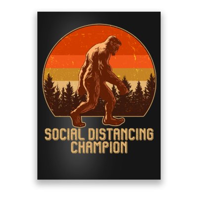 Vintage Wilderness Sunset Sasquatch Social Distancing Champion  Poster