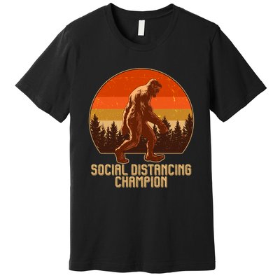Vintage Wilderness Sunset Sasquatch Social Distancing Champion  Premium T-Shirt