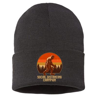 Vintage Wilderness Sunset Sasquatch Social Distancing Champion  Sustainable Knit Beanie