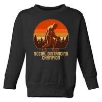 Vintage Wilderness Sunset Sasquatch Social Distancing Champion  Toddler Sweatshirt