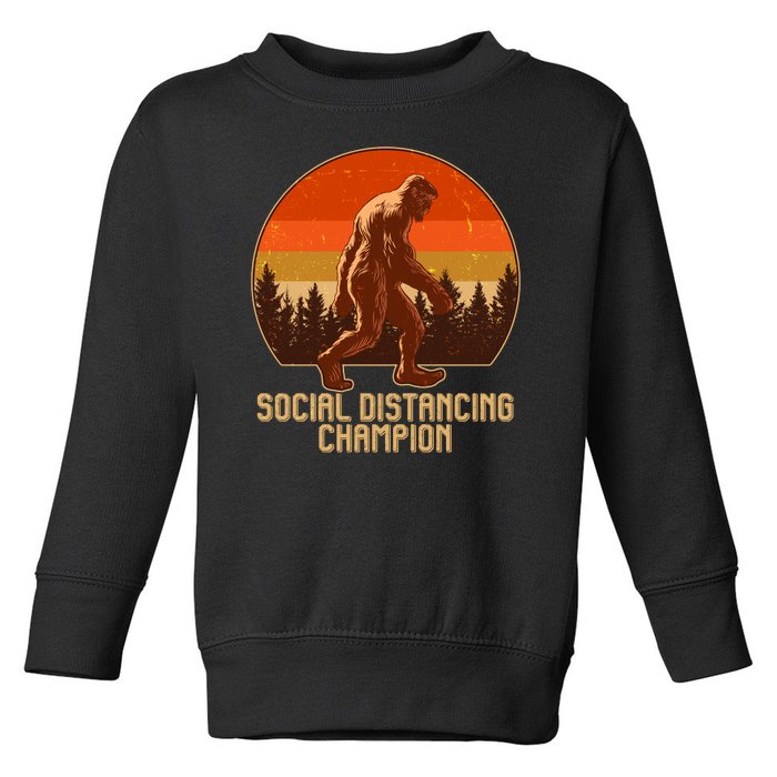 Vintage Wilderness Sunset Sasquatch Social Distancing Champion  Toddler Sweatshirt