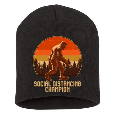 Vintage Wilderness Sunset Sasquatch Social Distancing Champion  Short Acrylic Beanie