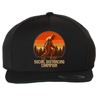 Vintage Wilderness Sunset Sasquatch Social Distancing Champion  Wool Snapback Cap