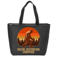 Vintage Wilderness Sunset Sasquatch Social Distancing Champion  Zip Tote Bag