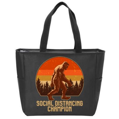 Vintage Wilderness Sunset Sasquatch Social Distancing Champion  Zip Tote Bag