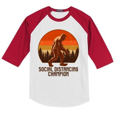 Vintage Wilderness Sunset Sasquatch Social Distancing Champion  Kids Colorblock Raglan Jersey