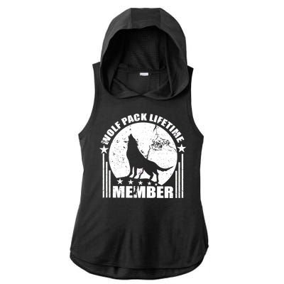 Vintage Wolf Pack Lifetime Member Ladies PosiCharge Tri-Blend Wicking Draft Hoodie Tank