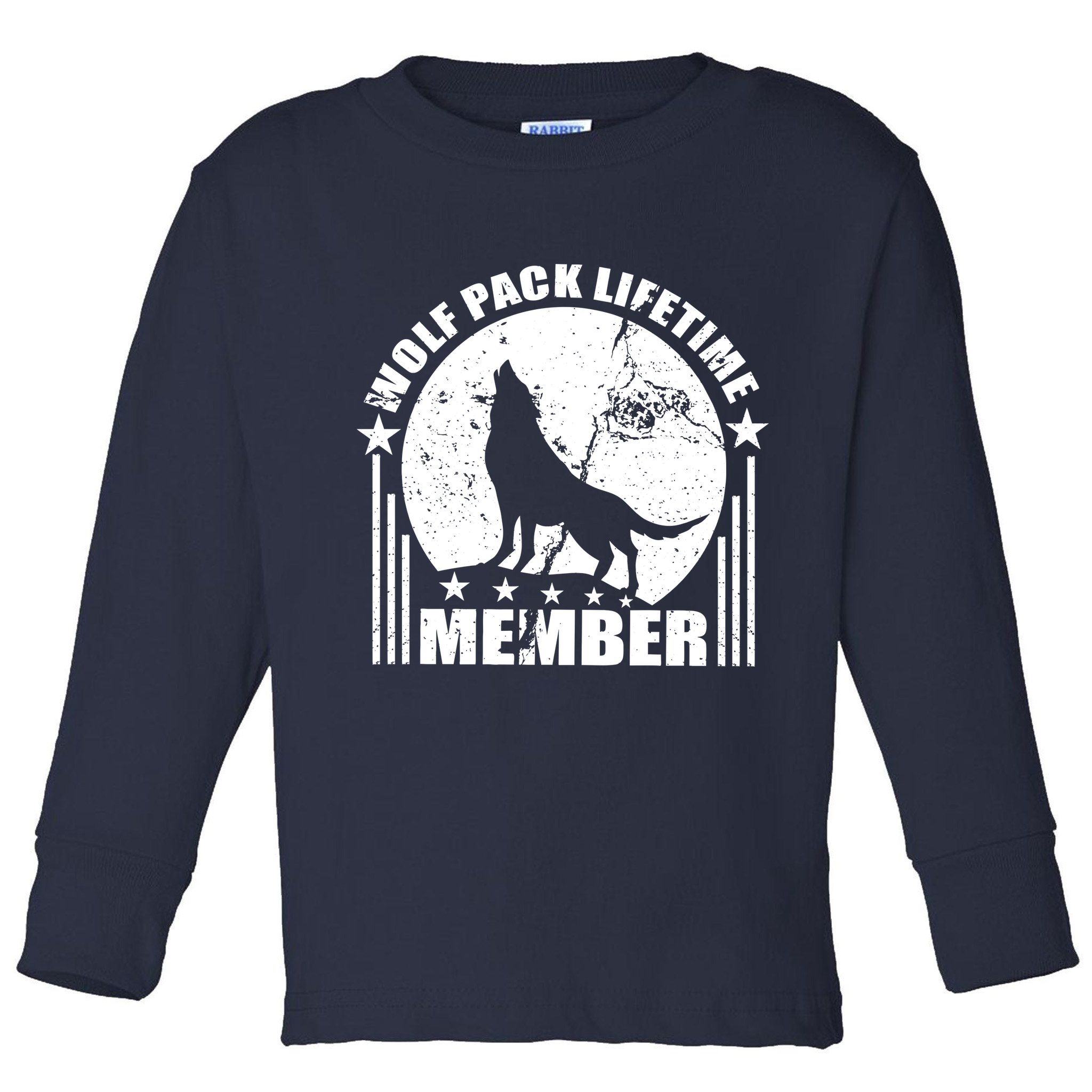 Vintage Wolf Pack Lifetime Member Toddler Long Sleeve Shirt