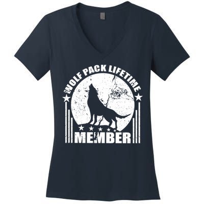 Vintage Wolf Pack Lifetime Member Women's V-Neck T-Shirt