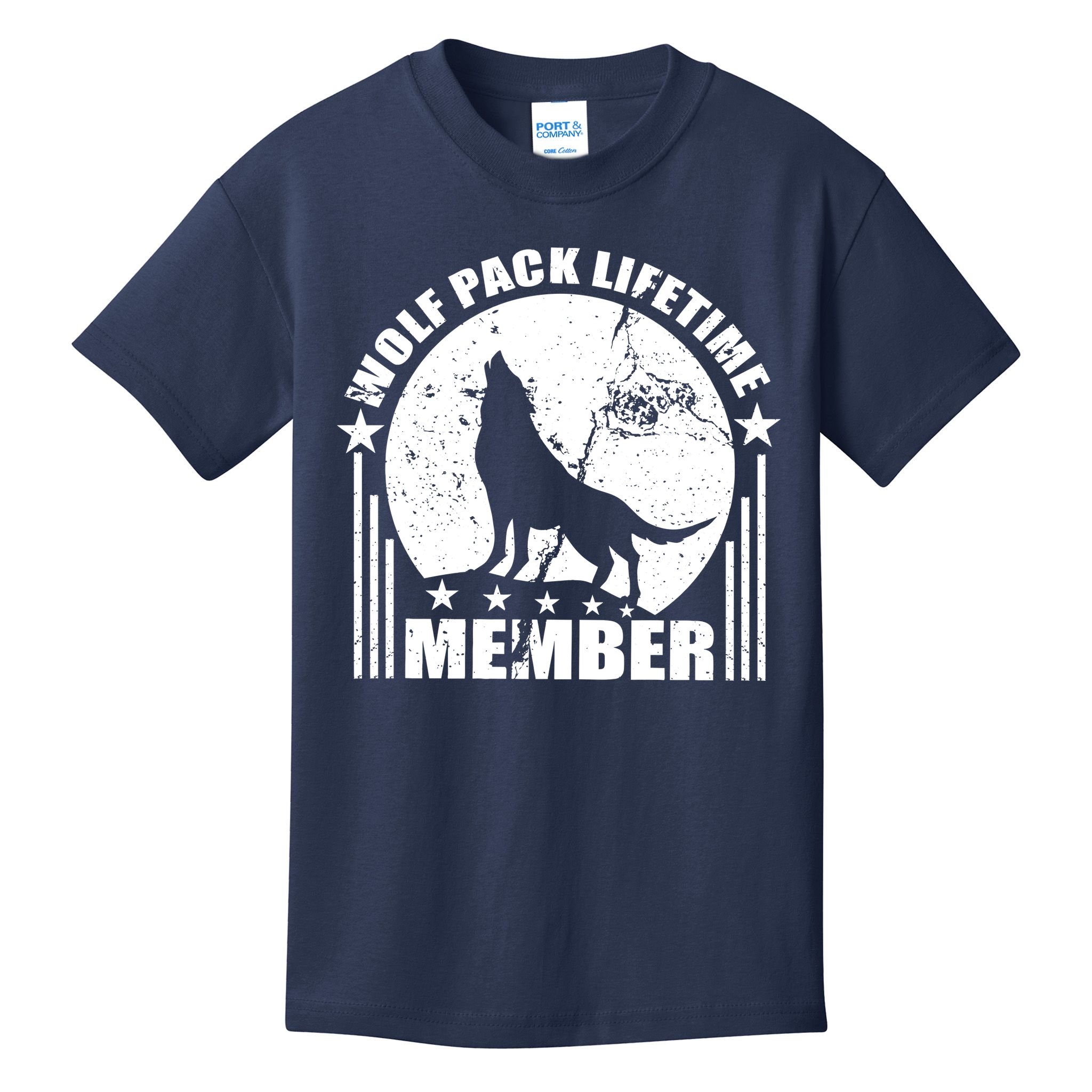 Vintage Wolf Pack Lifetime Member Kids T-Shirt
