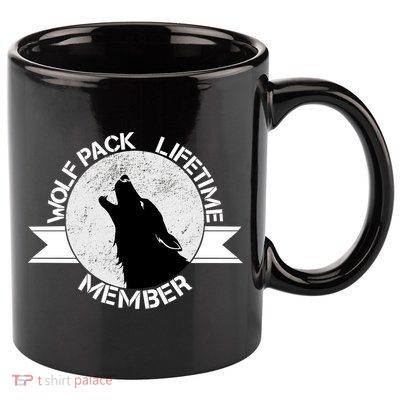 Vintage Wolf Pack Lifetime Member Emblem 11oz C Handle Ceramic Mug