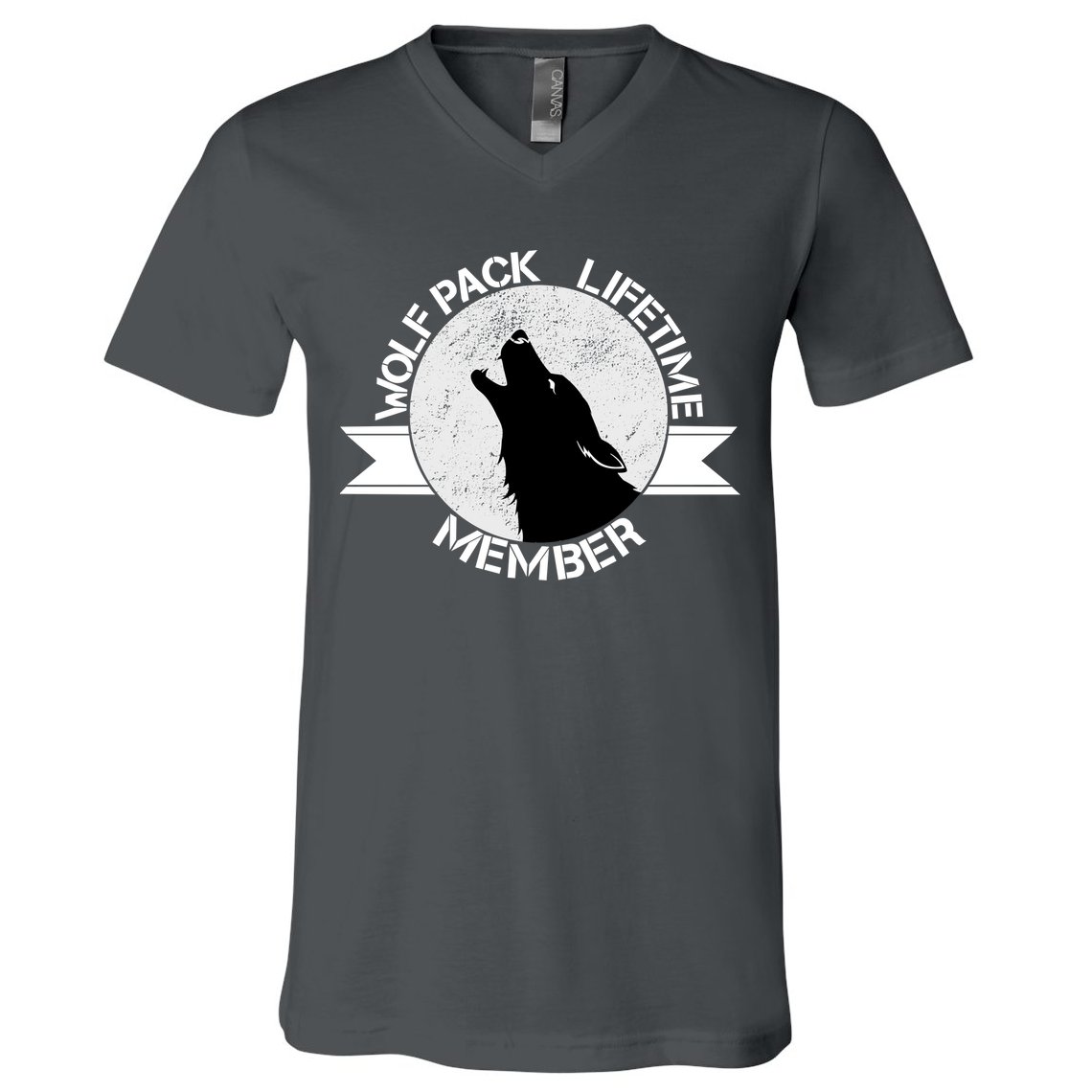 Vintage Wolf Pack Lifetime Member Emblem V-Neck T-Shirt