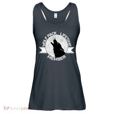 Vintage Wolf Pack Lifetime Member Emblem Ladies Essential Flowy Tank