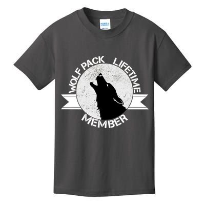 Vintage Wolf Pack Lifetime Member Emblem Kids T-Shirt