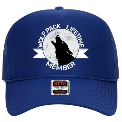 Vintage Wolf Pack Lifetime Member Emblem High Crown Mesh Back Trucker Hat