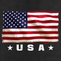 Vintage Worn USA Flag Garment-Dyed Fleece Hoodie