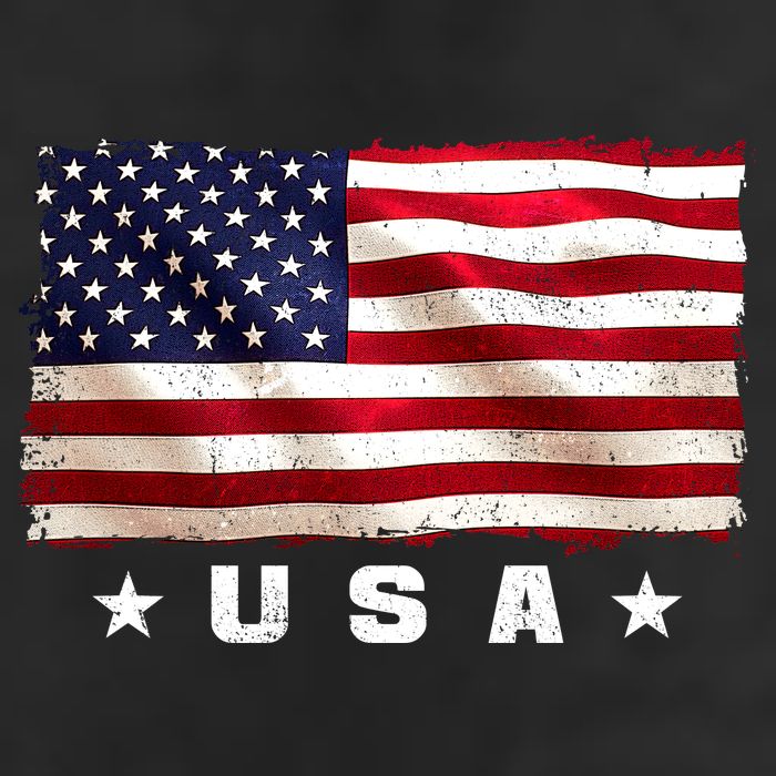 Vintage Worn USA Flag Garment-Dyed Fleece Hoodie