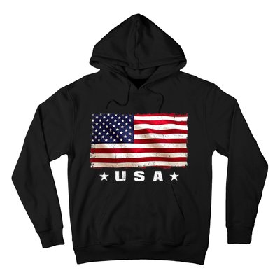 Vintage Worn USA Flag Hoodie