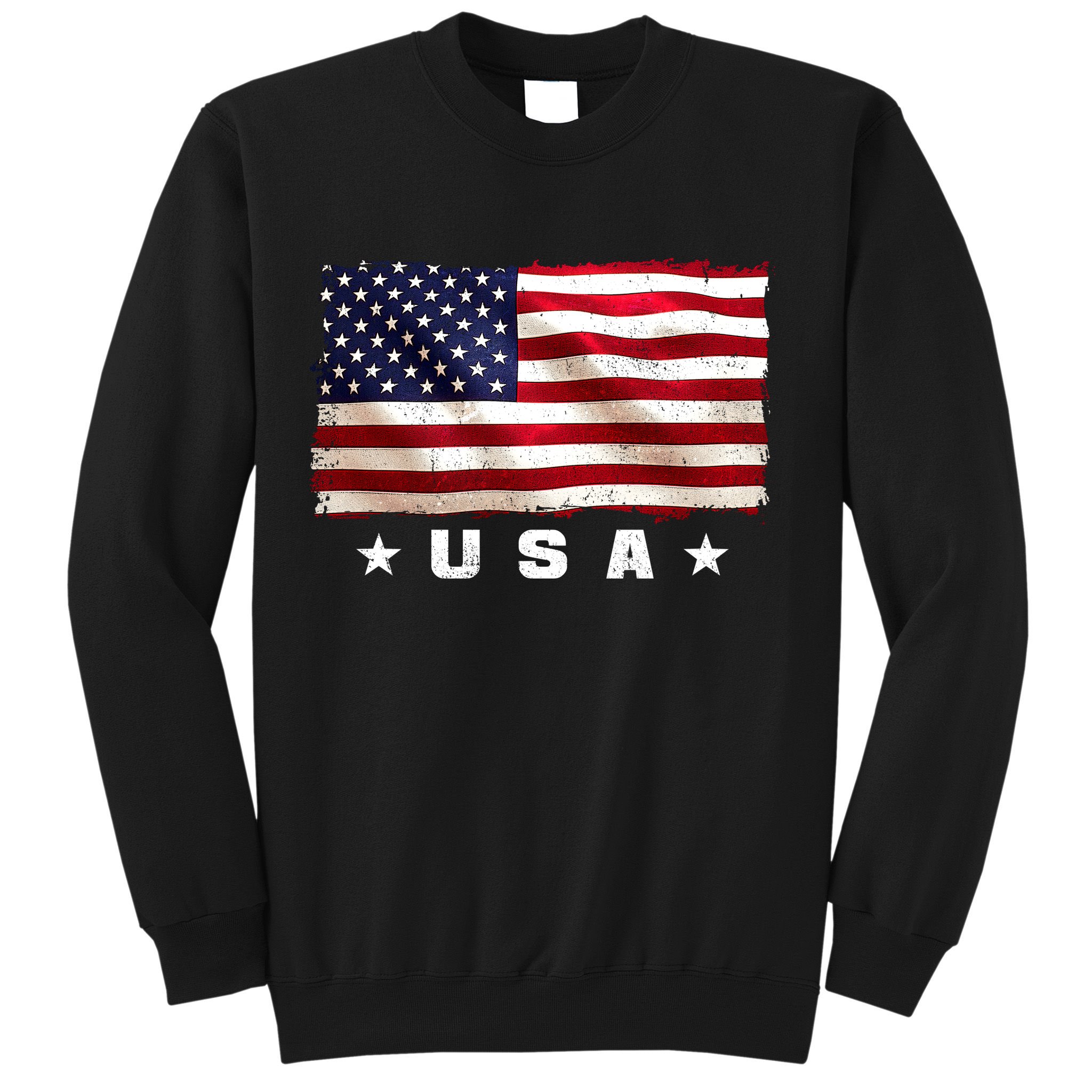 Vintage Worn USA Flag Sweatshirt