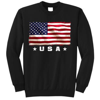 Vintage Worn USA Flag Sweatshirt