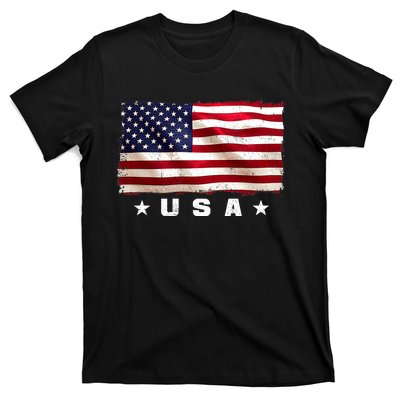 Vintage Worn USA Flag T-Shirt