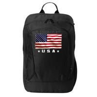 Vintage Worn USA Flag City Backpack