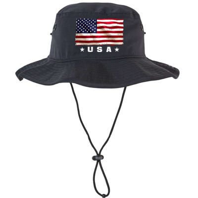 Vintage Worn USA Flag Bucket Hat